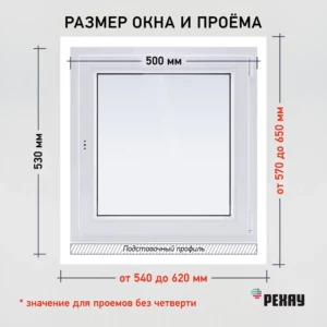 Окно ПВХ Brusbox Aero одностворчатое 60x116см глухое двухкамерный стеклопакет в Новочебоксарске