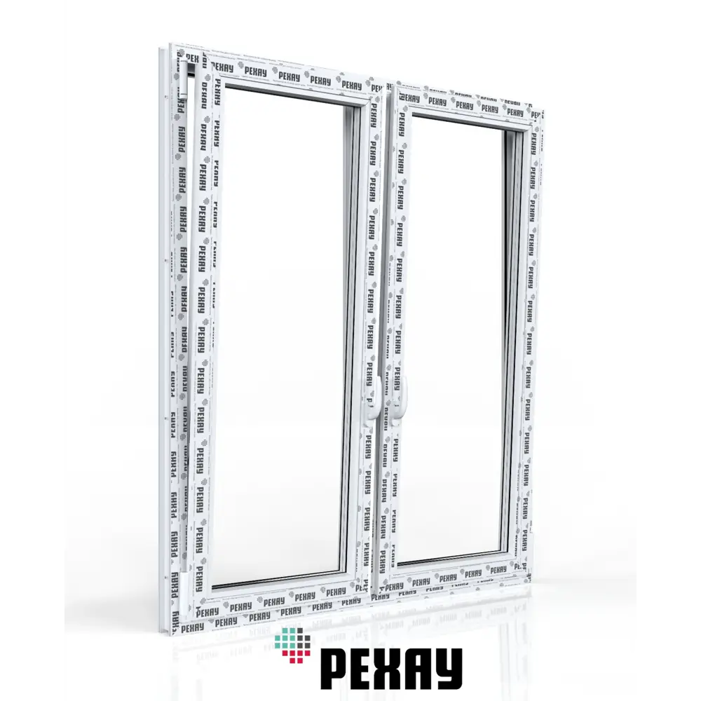 Пластиковое окно ПВХ Рехау двухстворчатое поворотное-откидное 1500x1300мм (ВхШ) двухкамерный стеклопакет антрацитово-серый/белый в Новочебоксарске — изображение 3