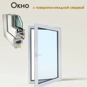 Окно пластиковое ПВХ Gealan одностворчатое 1100x750см (ВхШ) правый двухкамерный стеклопакет белый [city_name] в Новочебоксарске