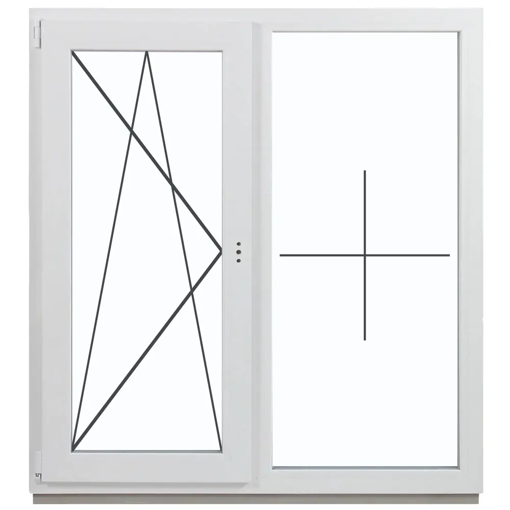 Пластиковое окно ПВХ Brusbox Aero двустворчатое правый 1200x1300мм (ВхШ) однокамерный стеклопакет белый (с двух сторон) Новочебоксарске — изображение 2