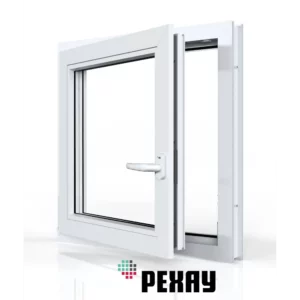 Пластиковое окно ПВХ Рехау Blitz 800x800мм (ВхШ) одностворчатое поворотно-откидное левое темный дуб/белый в Новочебоксарске