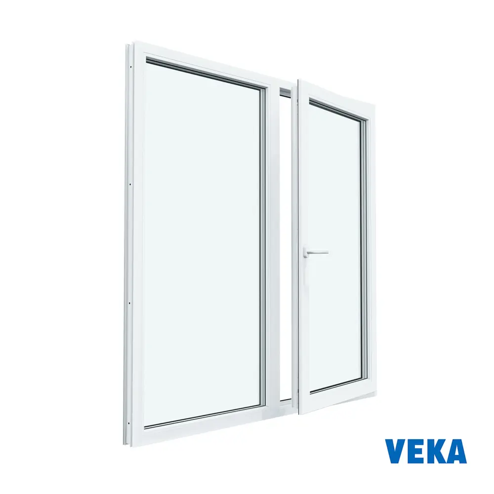 Пластиковое окно ПВХ Veka WHS двустворчатое глухое левое/ поворотно-откидное правое 1200x1100мм двухкамерный стеклопакет цвет белый в Новочебоксарске — изображение 3
