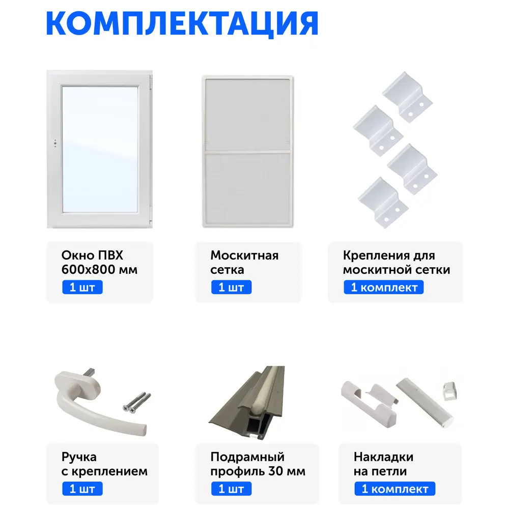 Пластиковое окно ПВХ ТРИ ОКНА одностворчатое 800x600мм (ВхШ) однокамерный стеклопакет цвет белый в Новочебоксарске — изображение 4
