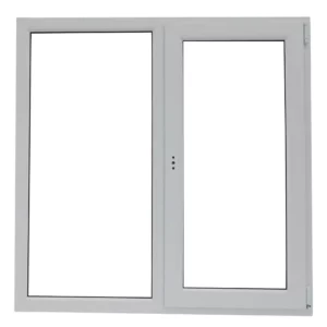 Окно пластиковое ПВХ VEKA двустворчатое 1200x1200 мм (ВхШ) двухкамерный стеклопакет белый/темный дуб в Новочебоксарске (в Юго-Западном районе)