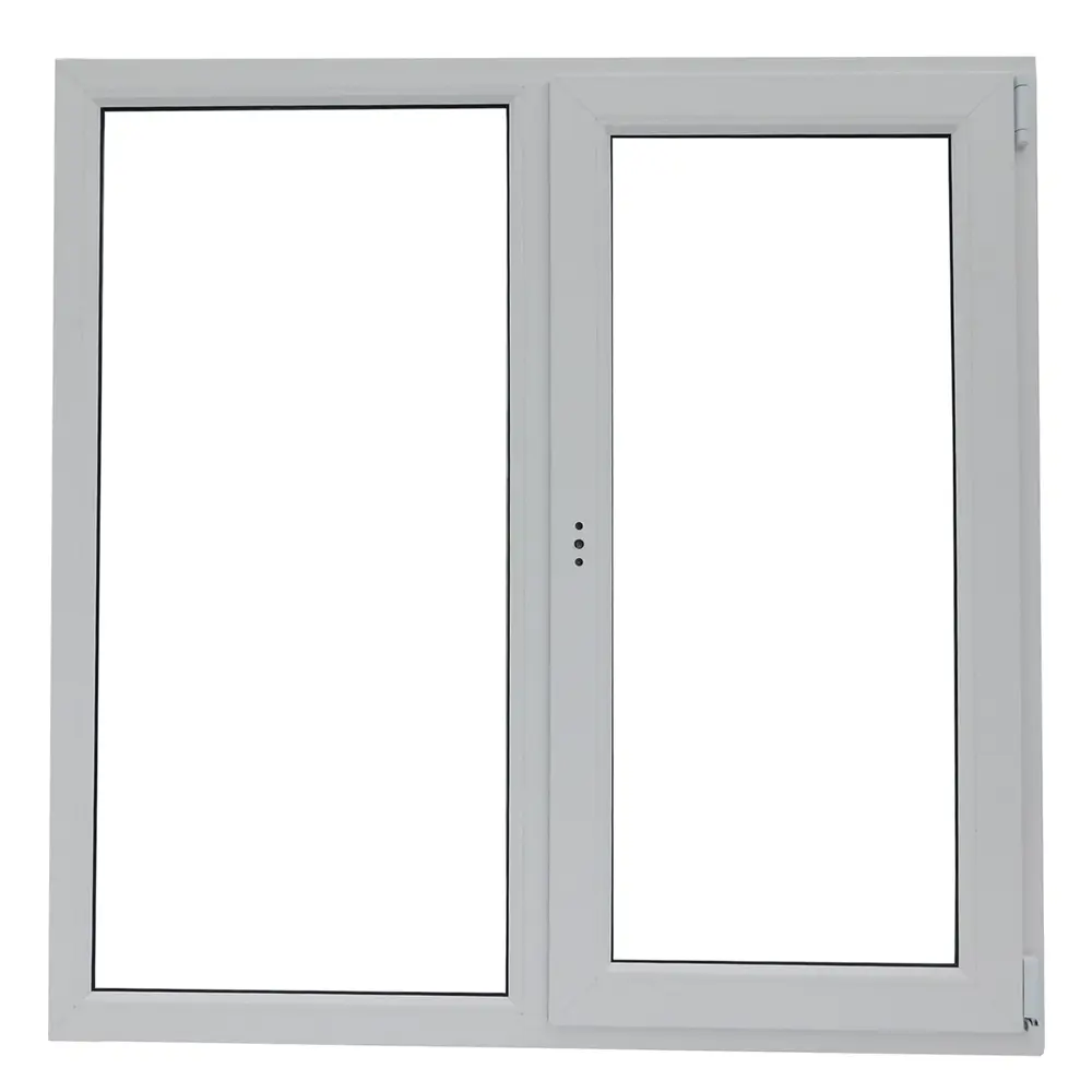 Окно пластиковое ПВХ VEKA двустворчатое 1200x1200 мм (ВхШ) двухкамерный стеклопакет белый/темный дуб в Новочебоксарске (в Юго-Западном районе)
