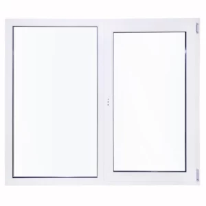 Окно пластиковое ПВХ Brusbox Aero двустворчатое 1410x1450 мм (ВxШ) двуxкамерный стеклопакет белый Новочебоксарске