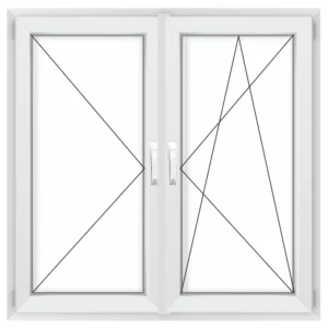 Окно ПВХ Rehau Grazio 70 Размер1300*1400 двухстворчатое 140х130см внутренний двухкамерный в Новочебоксарске
