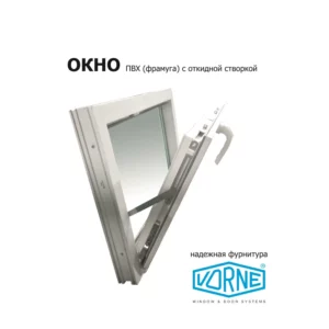 Пластиковое окно ПВХ Brusbox Aero одностворчатое 600x1200мм (ВхШ) однокамерный стеклопакет белый в Новочебоксарске