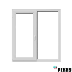 Пластиковое окно ПВХ Рехау Blitz 1200x1200мм (ВхШ) двухстворчатое поворотно-откидное левое/глухое правое однокамерный стеклопакет белый в Новочебоксарске
