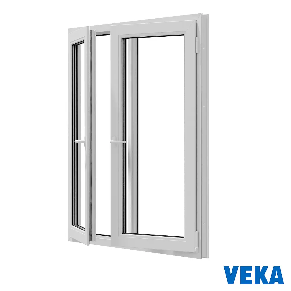 Окно пластиковое ПВХ Veka WHS 1300x1000мм (ВхШ) двухстворчатое поворотное левое/поворотно-откидное правое двухкамерный стеклопакет цвет белый в Новочебоксарске — изображение 2