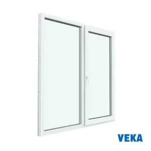 Окно пластиковое ПВХ Veka WHS 1500x1200мм (ВхШ) двухстворчатое глухое левое/поворотно-откидное правое двухкамерный стеклопакет цвет белый в Новочебоксарске