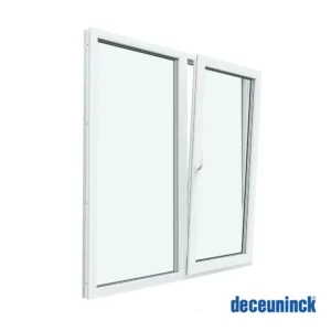 Пластиковое окно ПВХ Brusbox Aero двустворчатое левое глухое/правое поворотно-откидное 1200x1100мм двухкамерный стеклопакет цвет белый Новочебоксарске