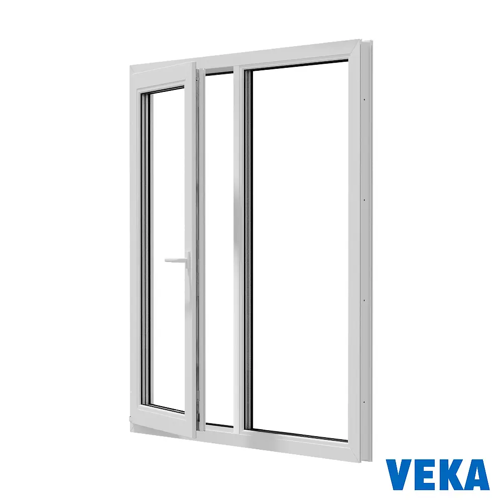 Окно пластиковое ПВХ Veka WHS 1300x1100мм (ВхШ) двухстворчатое поворотно-откидное левое/глухое правое двухкамерный стеклопакет цвет белый в Новочебоксарске — изображение 2