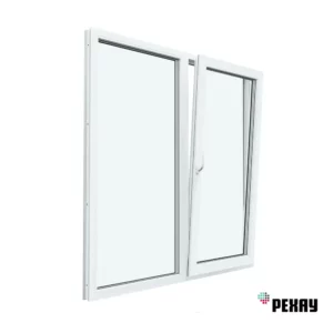 Окно пластиковое ПВХ Рехау Blitz 1000x1000мм (ВхШ) двухстворчатое глухое левое/поворотно-откидное правое двухкамерный стеклопакет цвет белый в Новочебоксарске