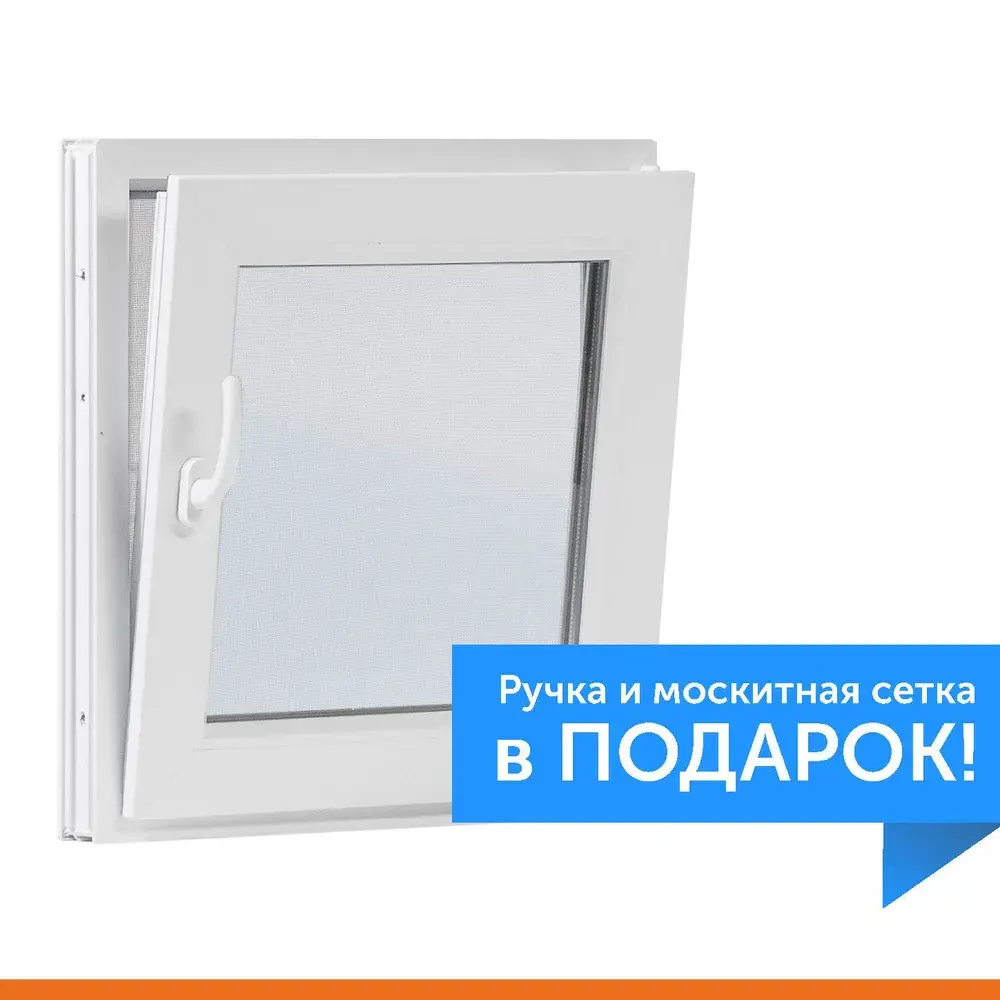 Окно пластиковое ТРИ ОКНА 600x600 мм (ШхВ) поворотно-откидное, ПВХ профиль Veka, стеклопакет однокамерный в Новочебоксарске — изображение 3