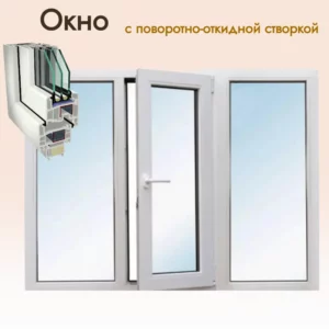 Пластиковое окно ПВХ Gealan правый 1100х750мм одностворчатый тройное остекление 44 мм белый Новочебоксарск в Новочебоксарске