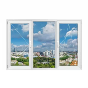 Окно ПВХ REHAU Blitz NEW 62 Размер1500*1000 трехстворчатое 100х150см внутренний двухкамерный в Новочебоксарске
