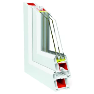 Пластиковое окно ПВХ Brusbox Aero двустворчатое левый 1100x1500мм (ВхШ) двухкамерный стеклопакет белый (с двух сторон) в Новочебоксарске