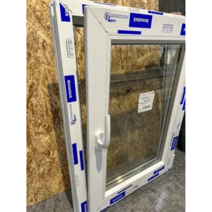 Пластиковое окно ПВХ Brusbox Aero правый двухкамерный стеклопакет 900x700мм (ВхШ) белый в Новочебоксарске