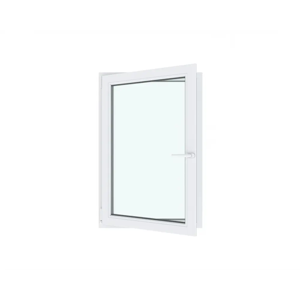 Окно ПВХ одностворчатое поворотно-откидное правое 120х80см Wintech Isotech 530 однокамерный стеклопакет Серый антрацит в Новочебоксарске