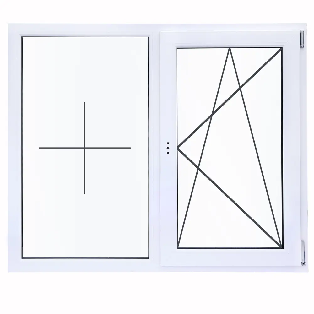 Окно пластиковое ПВХ VEKA двустворчатое 1200x1200 мм (ВхШ) двухкамерный стеклопакет белый/белый в Новочебоксарске — изображение 7