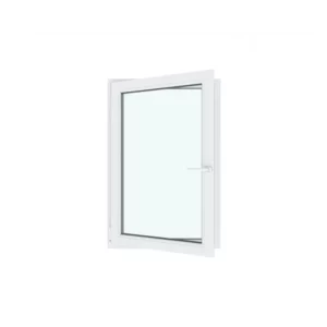 Окно ПВХ одностворчатое поворотно-откидное правое 120х80см Wintech Isotech 530 двухкамерный стеклопакет Серый антрацит в Новочебоксарске
