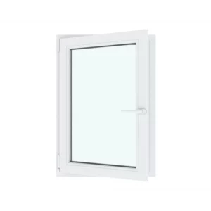 Окно ПВХ одностворчатое поворотно-откидное правое 100х70см Wintech Isotech 530 двухкамерный стеклопакет Темный дуб в Новочебоксарске