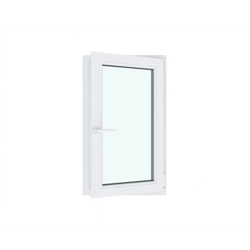 Окно ПВХ одностворчатое поворотно-откидное левое 90х60см Wintech Isotech 530 однокамерный стеклопакет Золотистый дуб в Новочебоксарске (в Юго-Западном районе)