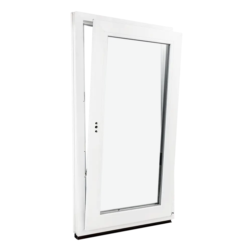 Окно пластиковое ПВХ Brusbox Aero одностворчатое 1200x600 мм (ВxШ) правое двуxкамерный стеклопакет белый/белый в Новочебоксарске