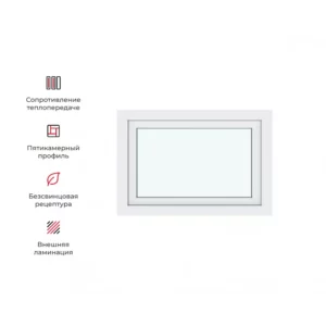 Пластиковое окно ПВХ WHS by Veka ТРИ ОКНА 110х60см одностворчатое однокамерный стеклопакет белый Новочебоксарске