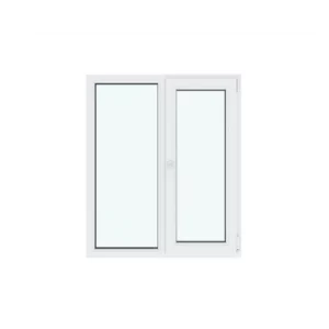 Окно ПВХ двустворчатое правое глухое/левое поворотно-откидное 130х110см Wintech Isotech 530 однокамерный стеклопакет Серый антрацит в Новочебоксарске