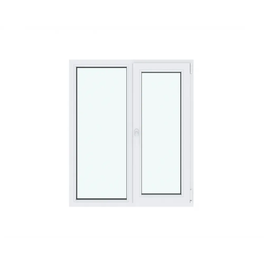 Окно ПВХ двустворчатое левое глухое/правое поворотно-откидное 130х110см Wintech Isotech 530 однокамерный стеклопакет Серый антрацит в Новочебоксарске — изображение 3