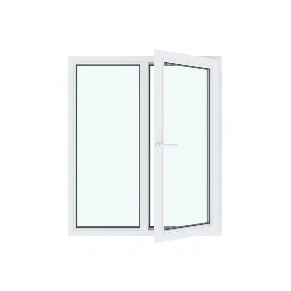 Пластиковое окно ТРИ ОКНА ПВХ левое глухое/правое поворотно-откидное 140x120см двухкамерный белый в Новочебоксарске