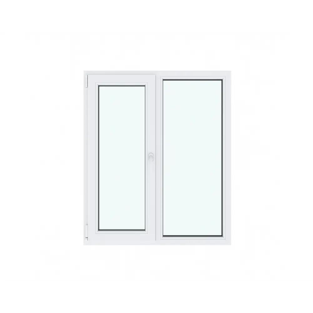 Окно ПВХ ТРИ ОКНА двустворчатое правое глухое/левое поворотно-откидное 130x110см двухкамерный стеклопакет шоколадно-коричневый в Новочебоксарске — изображение 3