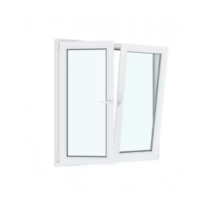 Пластиковое окно ТРИ ОКНА ПВХ левое поворотное/правое поворотно-откидное 130x120см двухкамерный белый Новочебоксарске