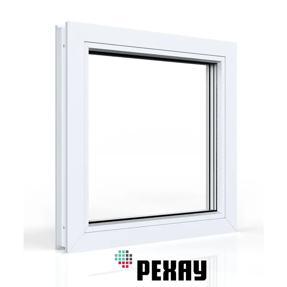Пластиковое окно ПВХ Рехау глухое 600x500мм (ВхШ) двухкамерный стеклопакет антрацитово-серый/белый в Новочебоксарске — изображение 3