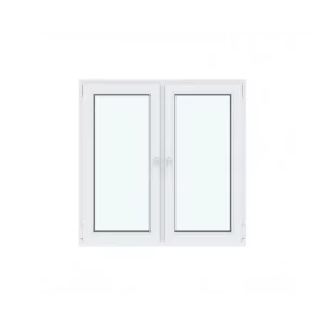 Пластиковое окно ТРИ ОКНА ПВХ левое поворотное/правое поворотно-откидное 120x120см двухкамерный белый в Новочебоксарске