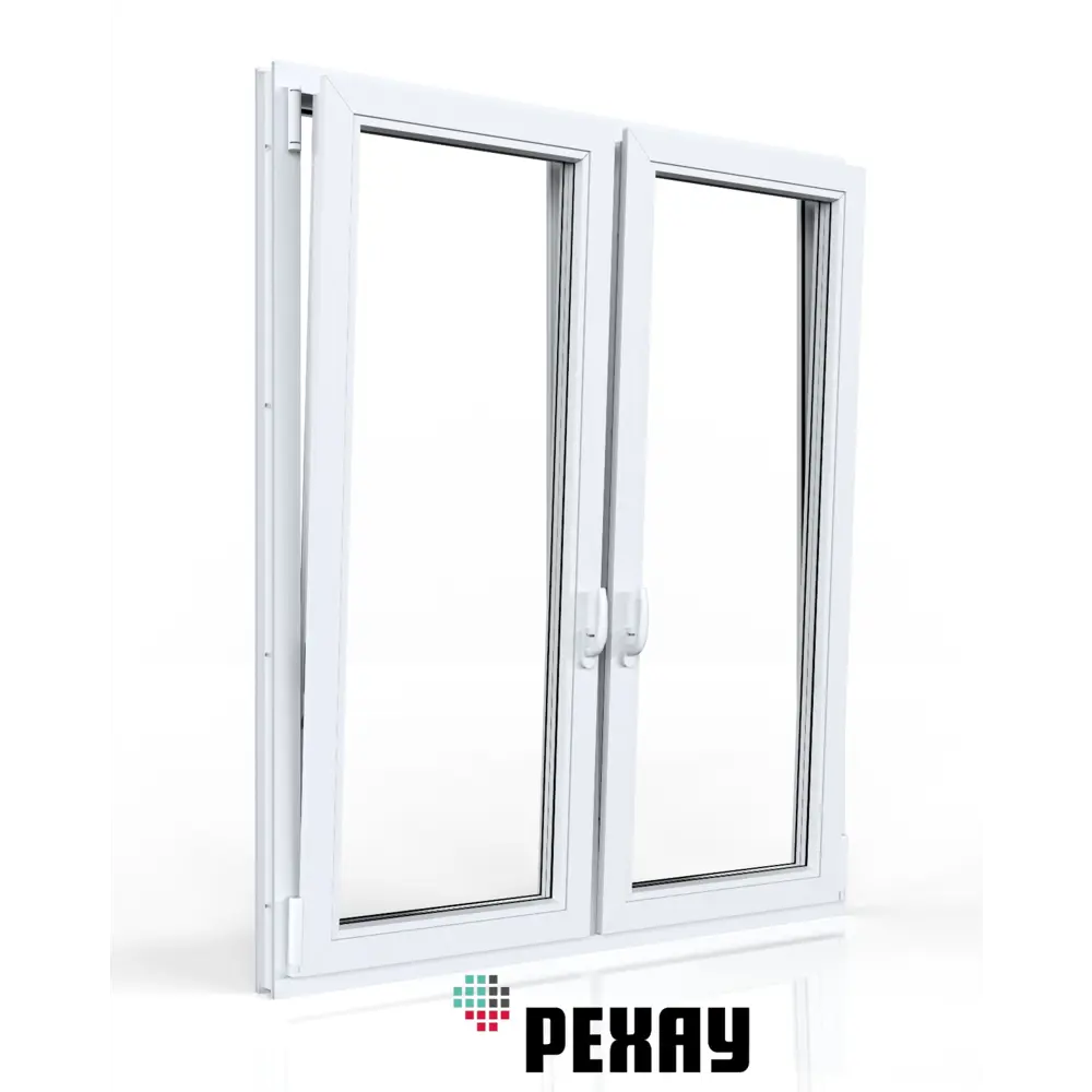Пластиковое окно ПВХ Рехау двухстворчатое 1500x1100мм (ВхШ) двухкамерный стеклопакет антрацитово-серый/белый в Новочебоксарске — изображение 4