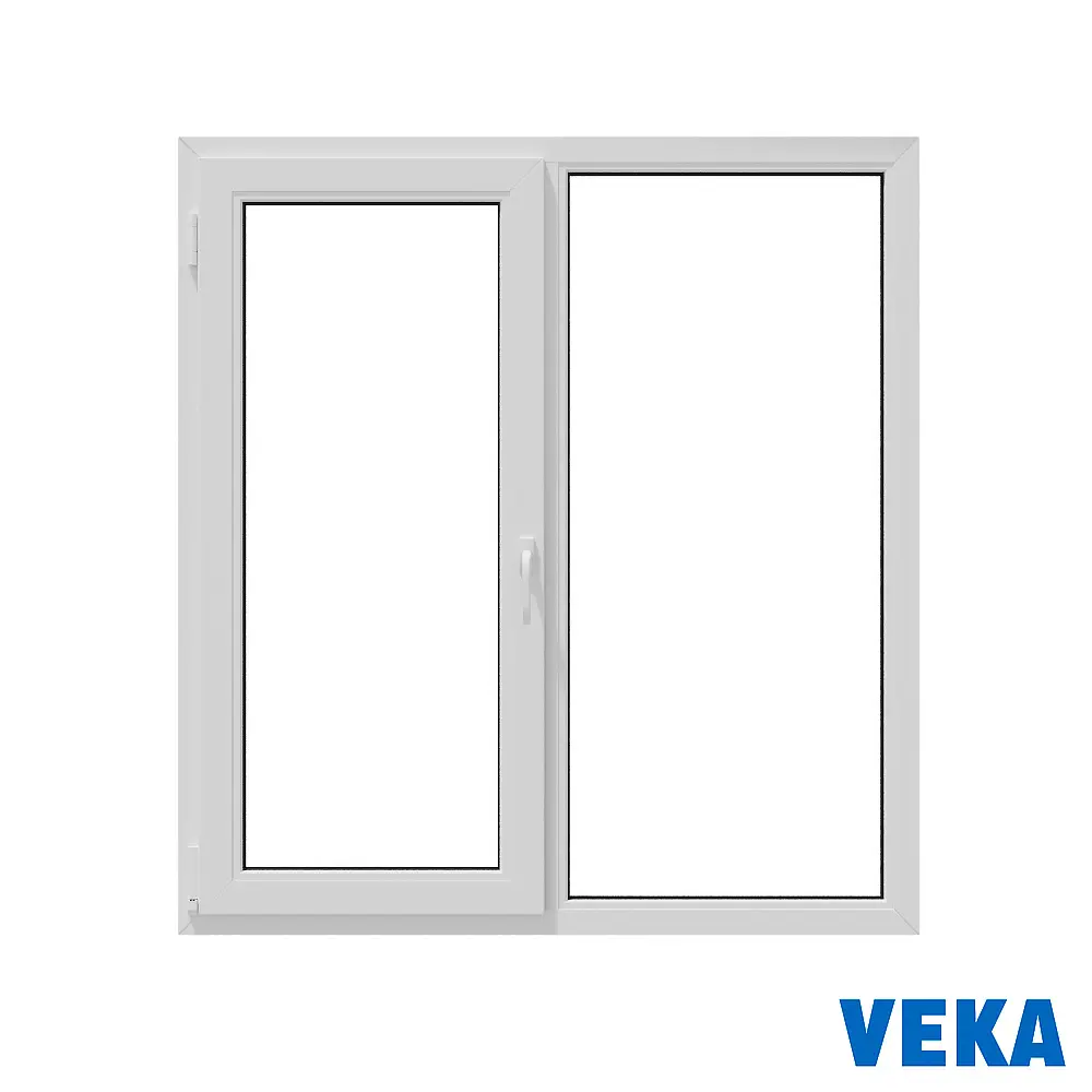 Окно пластиковое ПВХ Veka WHS 1200x1000мм (ВхШ) двухстворчатое поворотно-откидное левое/глухое правое двухкамерный стеклопакет цвет белый в Новочебоксарске