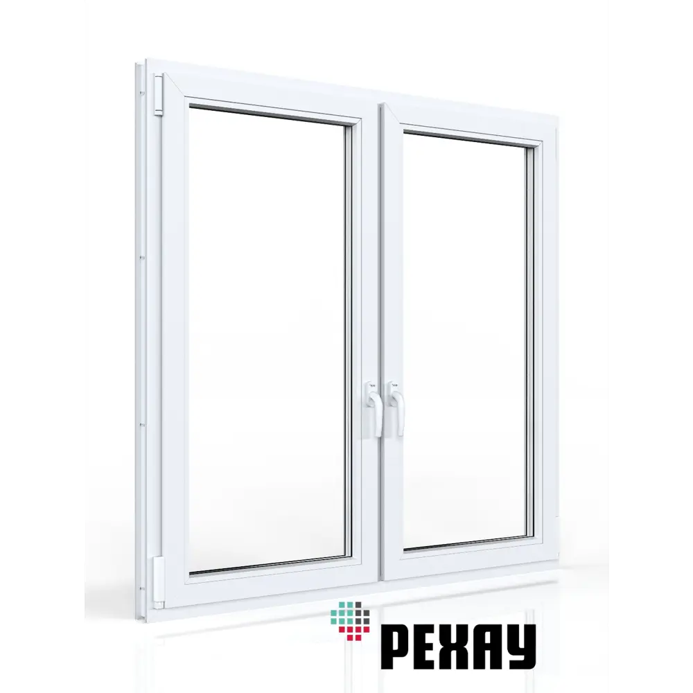 Пластиковое окно ПВХ Рехау 1200x1300см (ВхШ) двухстворчатое правое поворотно-откидное/левое поворотно-откидное цвет белый/серый антрацит в Новочебоксарске — изображение 2