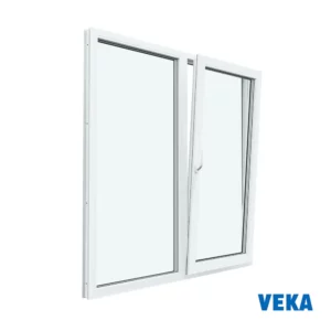 Окно пластиковое ПВХ Veka WHS 1160x1100мм (ВхШ) двухстворчатое глухое левое/поворотно-откидное правое двухкамерный стеклопакет цвет белый в Новочебоксарске