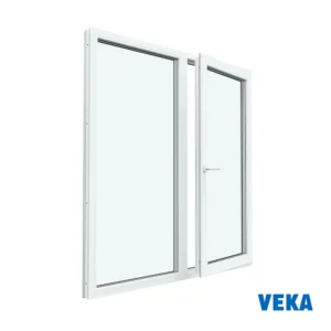 Пластиковое окно ПВХ Veka WHS двустворчатое глухое левое/ поворотно-откидное правое 1250x1000мм однокамерный стеклопакет цвет белый Новочебоксарске
