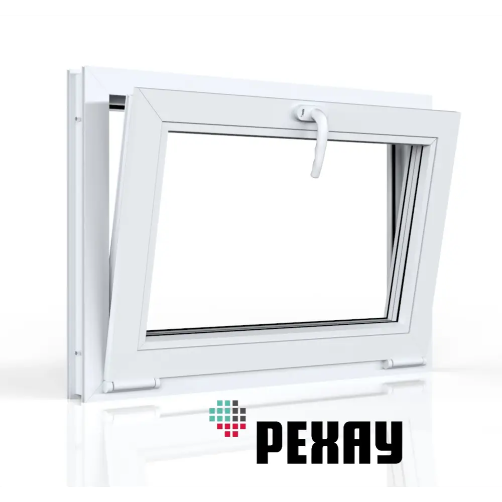 Пластиковое окно ПВХ Рехау фрамуга 500x600мм (ВхШ) двухкамерный стеклопакет антрацитово-серый/белый в Новочебоксарске — изображение 2