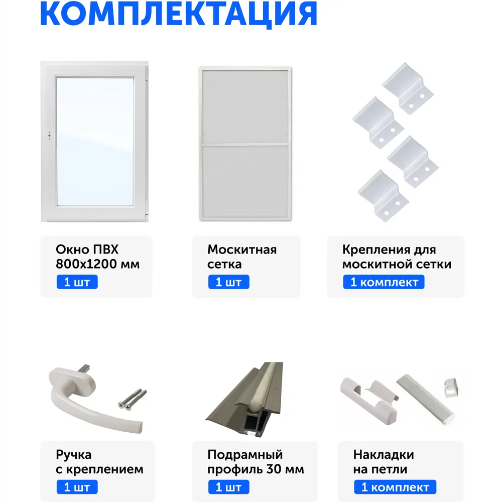 Пластиковое окно ПВХ ТРИ ОКНА 800x1200мм (ВхШ) поворотно-откидное двухкамерный стеклопакет в Новочебоксарске — изображение 5