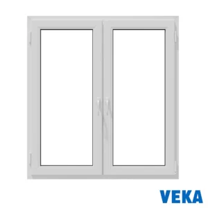 Пластиковое окно ПВХ Veka1250x1100мм (ВхШ) двухстворчатое поворотное левое/поворотно-откидное правое двухкамерный стеклопакет белый в Новочебоксарске