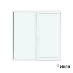 Пластиковое окно ПВХ Veka1250x1100мм (ВхШ) двухстворчатое глухое левое/поворотно-откидное правое двухкамерный стеклопакет белый в Новочебоксарске