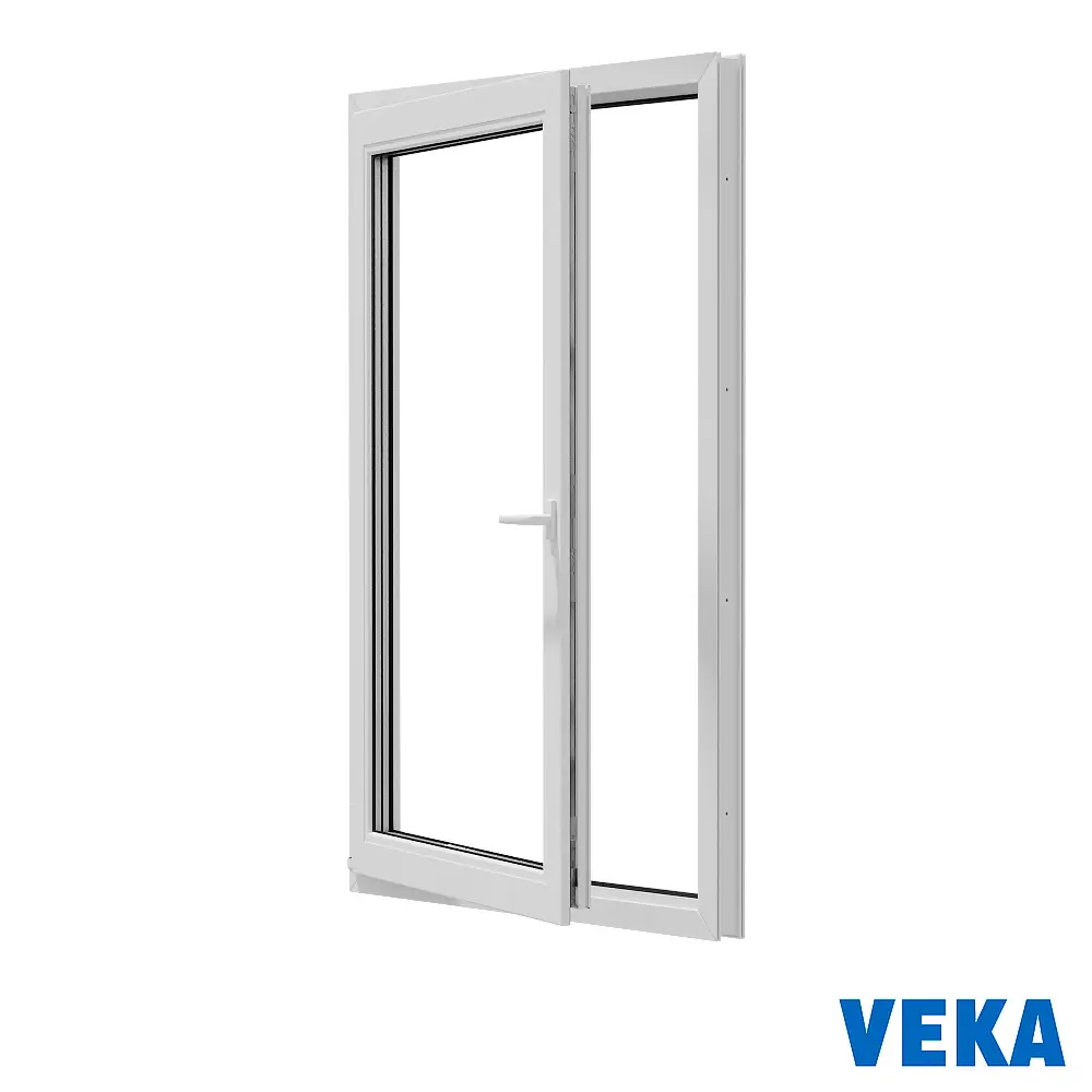 Пластиковое окно ПВХ Veka 1100x800мм (ВхШ) одностворчатое левое двухкамерный стеклопакет белый в Новочебоксарске — изображение 2
