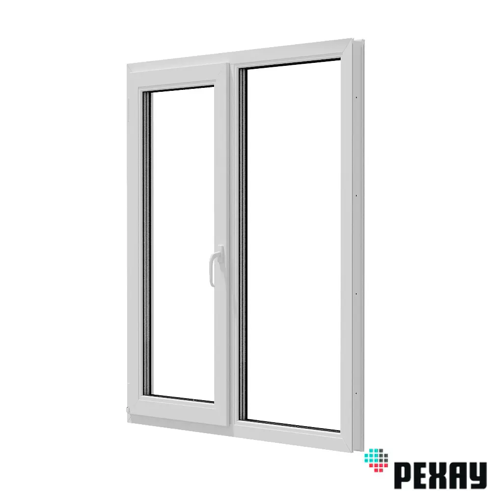 Пластиковое окно ПВХ Рехау Blitz 1300x1200мм (ВхШ) двухстворчатое поворотно-откидное левое/глухое правое однокамерный стеклопакет белый в Новочебоксарске