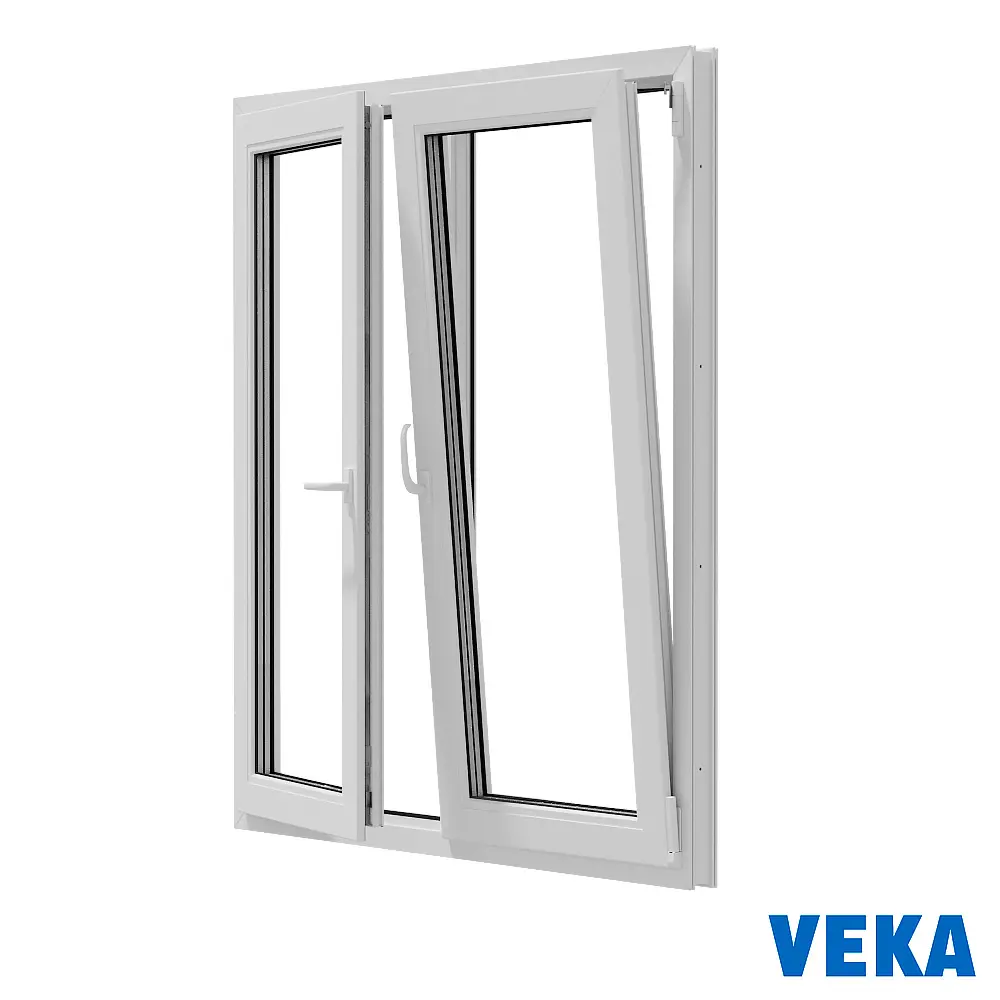 Окно пластиковое ПВХ Veka WHS 1000x1000мм (ВхШ) двухстворчатое поворотное левое/поворотно-откидное правое однокамерный стеклопакет цвет белый в Новочебоксарске — изображение 3