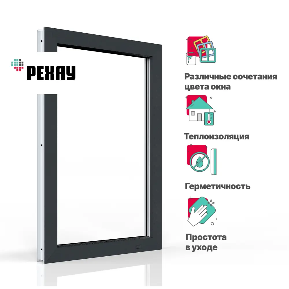 Пластиковое окно ПВХ Brusbox Aero глухое 1250x800мм однокамерный стеклопакет цвет белый в Новочебоксарске